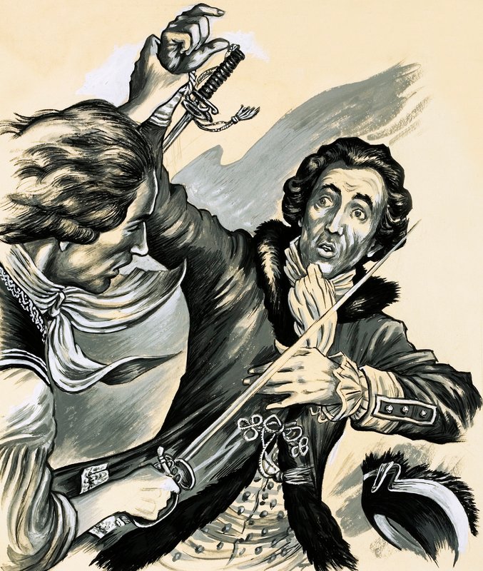 Richard Sheridan var en dramatiker, politiker, eloper, orator, vidd og duellist (gouache på papir) av English School