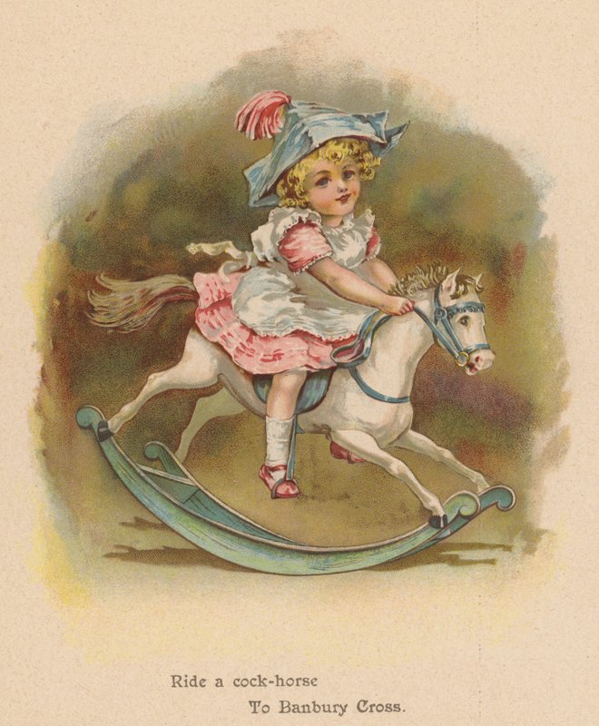 Ri en hanehest til Banbury Cross (chromolitho) av English School