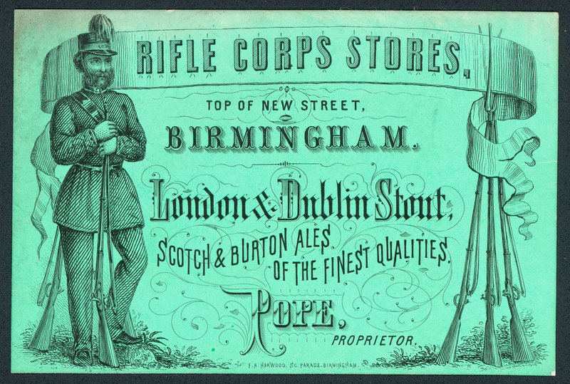 Rifle Corps Stores, handelskort for innehaveren, Pope av English School