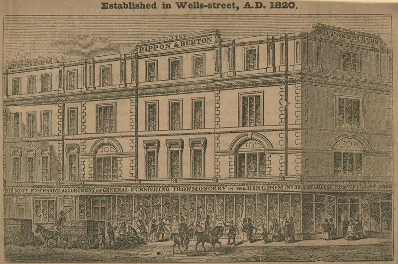 Rippon og Burton, varehus, etablert 1820 av English School