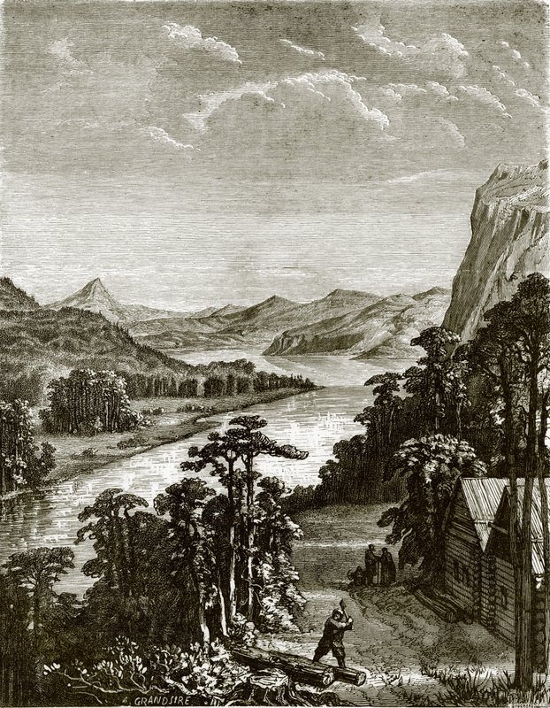 River Amoor og King-Gan-fjellene av English School