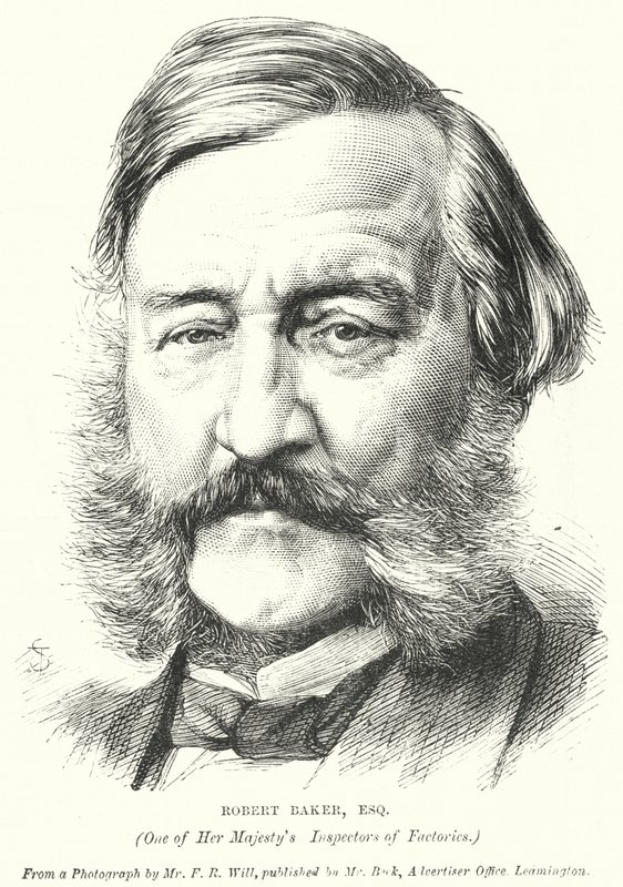 Robert Baker, en av Hennes Majestets fabrikkinspektører (gravering) av English School