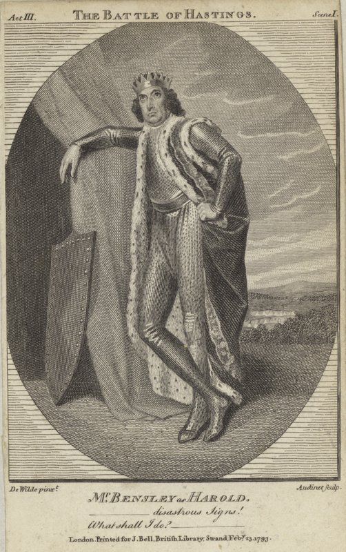 Robert Bensley som Harold i The Battle of Hastings av English School