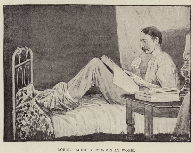 Robert Louis Stevenson på jobb av English School