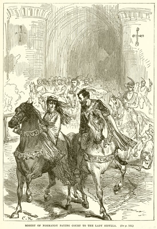 Robert av Normandie betaler retten til Lady Sibylla av English School