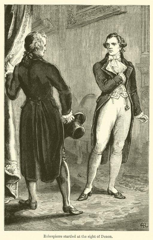 Robespierre forskrekket ved synet av Denon (gravering) av English School