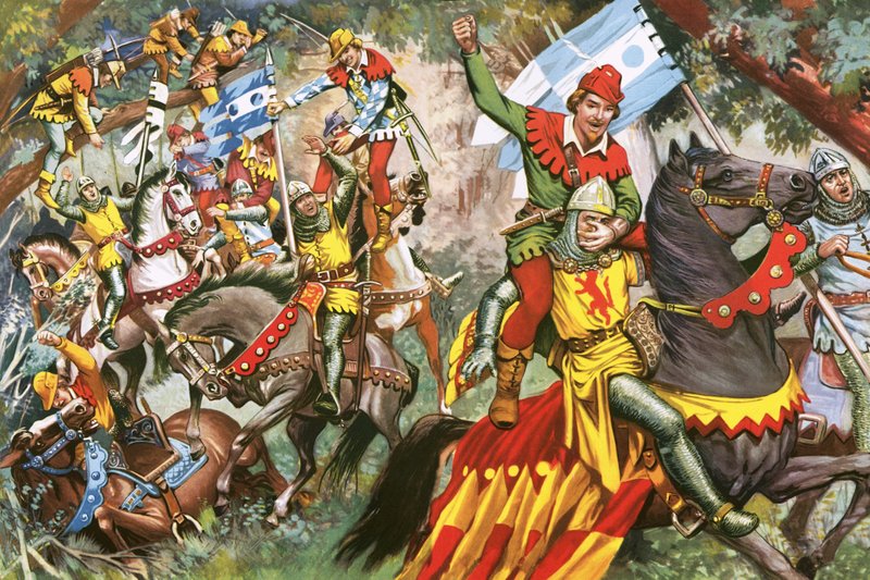 Robin Hood angriper normanniske soldater av English School