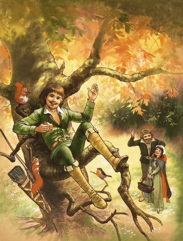 Robin Hood hviler i et tre av English School