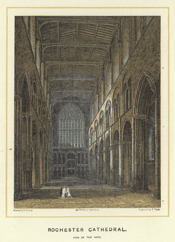 Rochester Cathedral, utsikt over skipet av English School