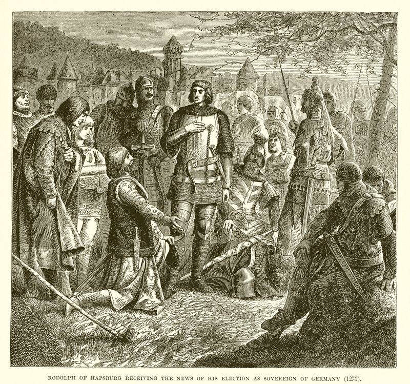 Rodolph av Hapsburg mottok nyheten om valget hans som suveren i Tyskland (1273) av English School