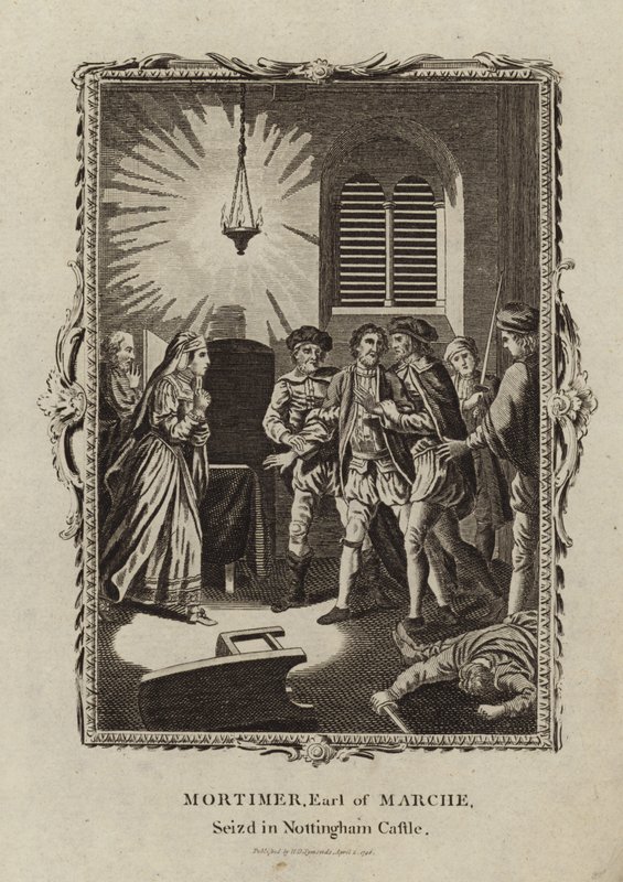 Roger Mortimer beslaglagt på Nottingham Castle av English School