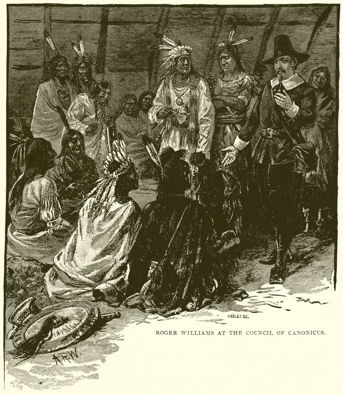 Roger Williams ved Council of Canonicus av English School