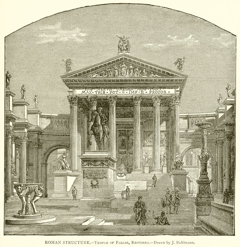 Romersk struktur.--Pallas tempel, restaurert av English School