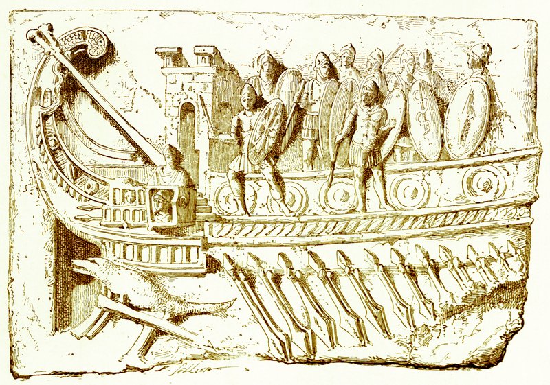 Romersk bysse, illustrasjon fra History of Rome av Victor Duruy, utgitt 1884 (digitalt forbedret bilde) av English School