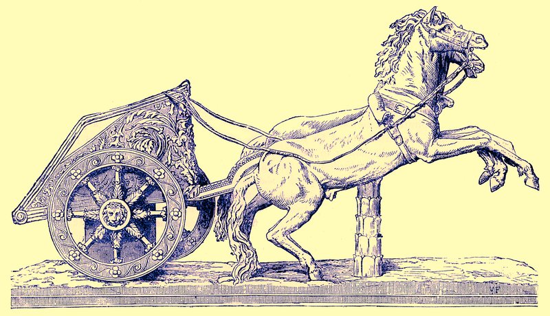 Romersk racervogn, illustrasjon fra Cassells Illustrated Universal History av Edward Ollier, utgitt 1890 (digitalt forbedret bilde) av English School