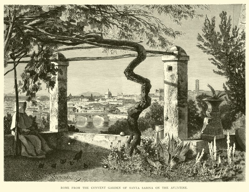 Roma fra klosterhagen i Santa Sabina på Aventine av English School