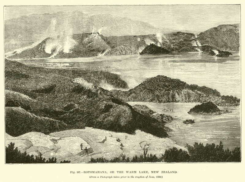 Rotomahana, eller The Warm Lake, New Zealand av English School