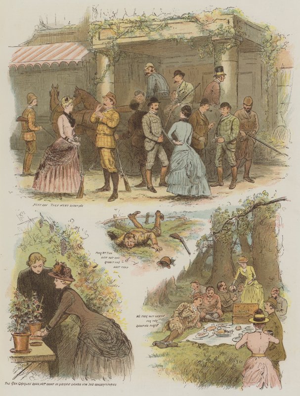 Rouge et Noir, eller Black Wins, utdrag fra Miss Pettifer's Diary (chromolitho) av English School