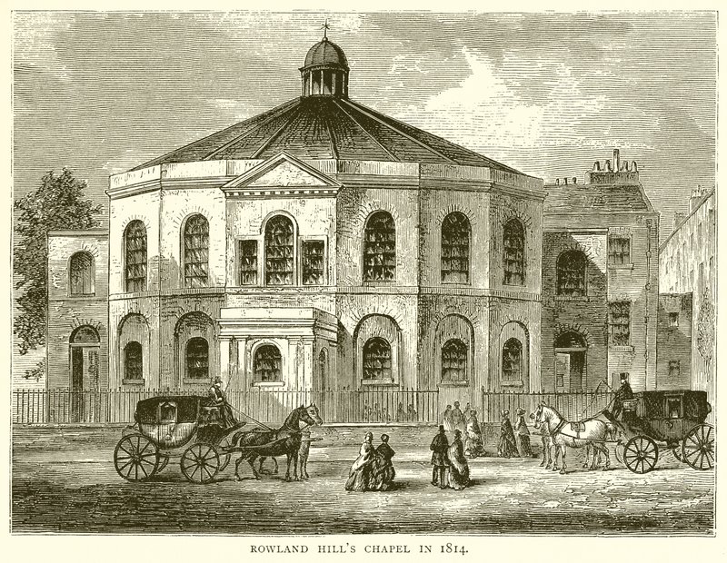 Rowland Hills Chapel i 1814 av English School