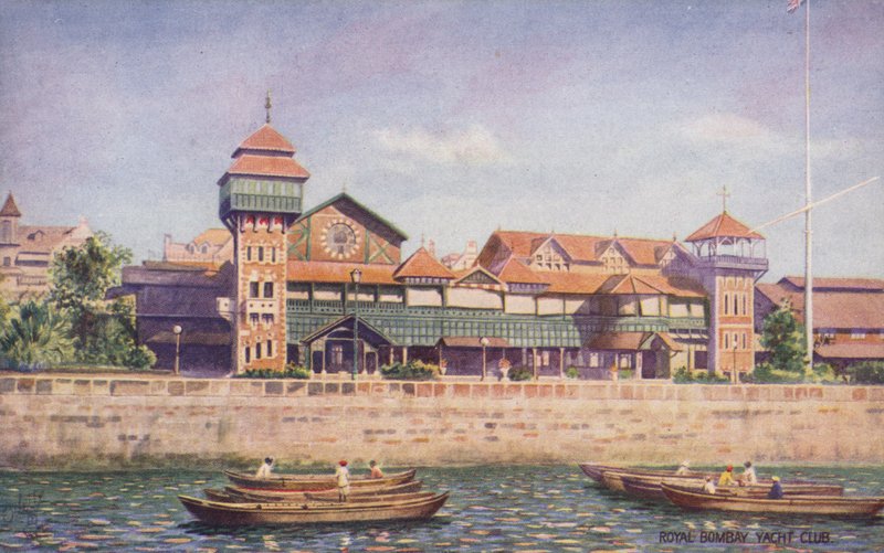 Royal Bombay Yacht Club (fargelitografi) av English School