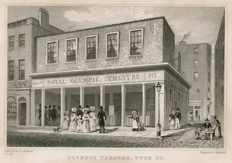 Royal Olympic Theatre, Wych Street, London av English School