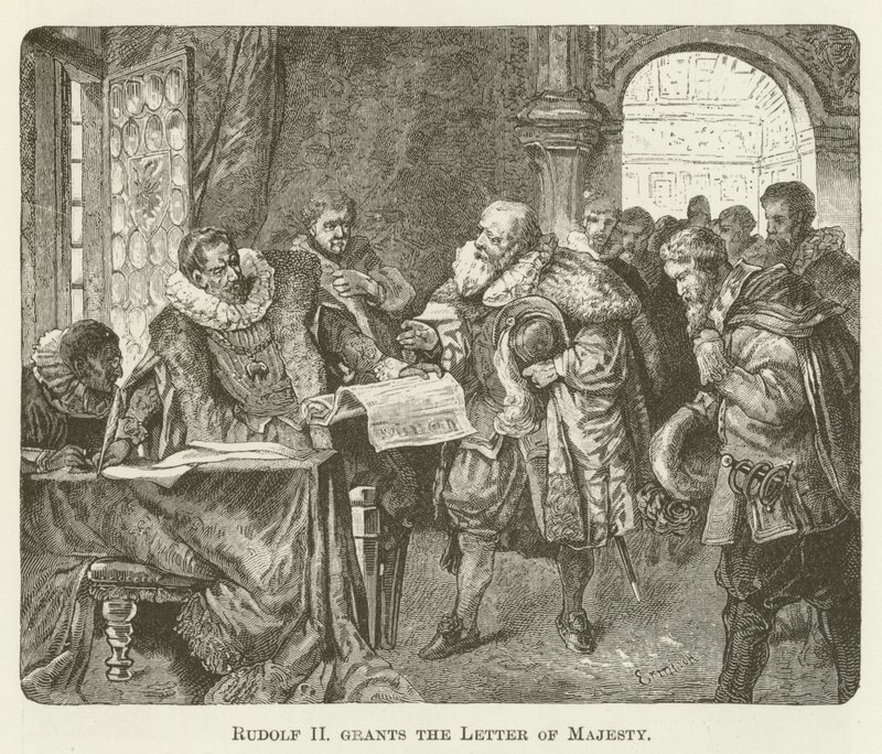 Rudolf II gir Majestetsbrevet av English School