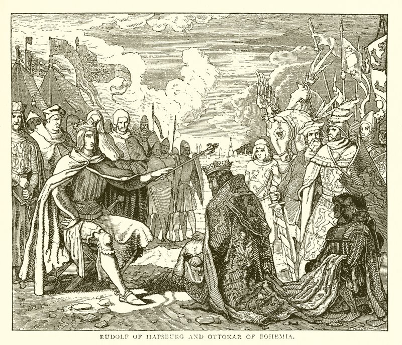 Rudolf av Hapsburg og Ottokar av Böhmen av English School