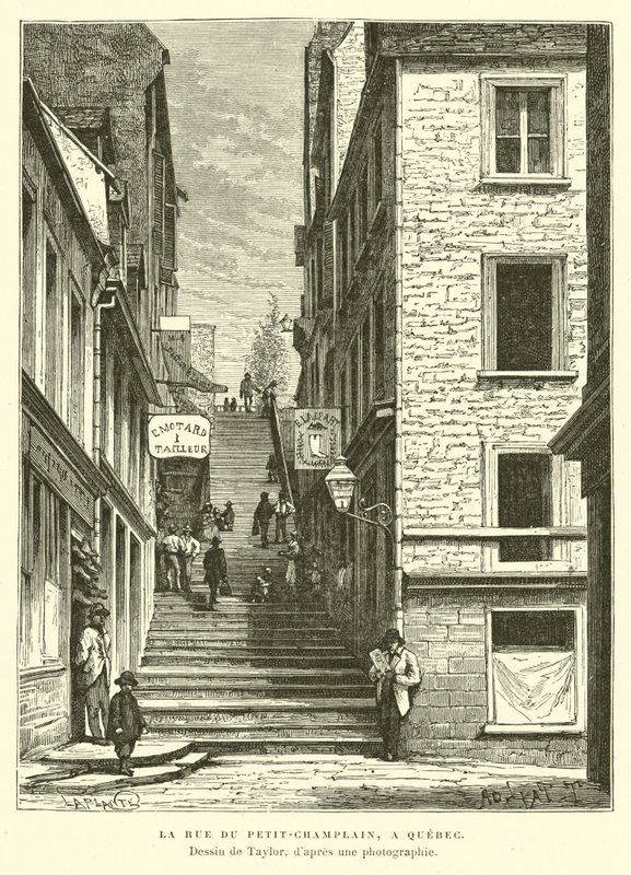 Rue du Petit-Champlain, Quebec City, Canada av English School