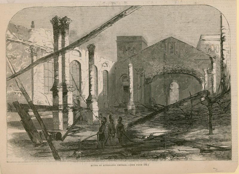 Ruinene av Limehouse Church av English School