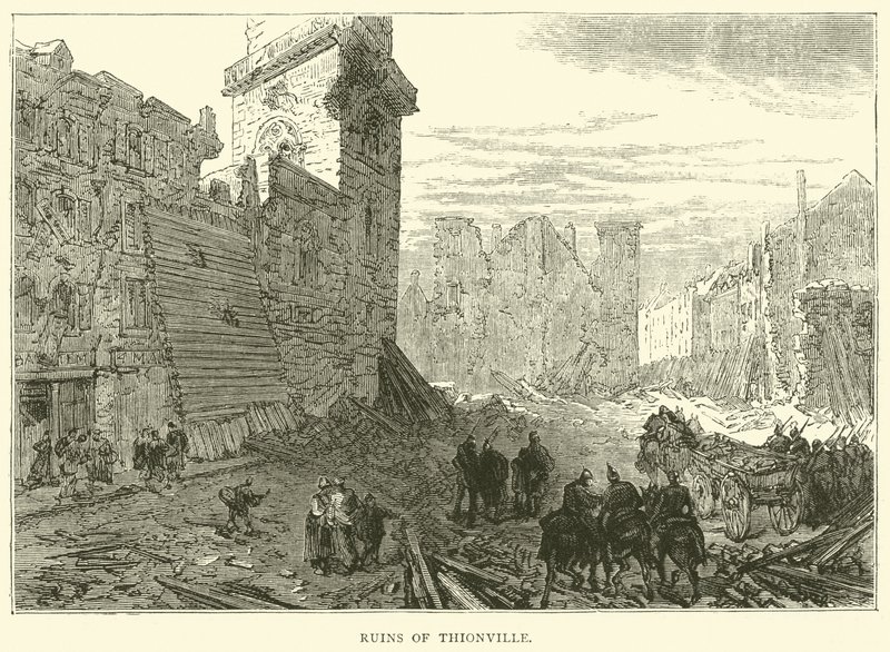 Ruinene av Thionville, desember 1870 av English School