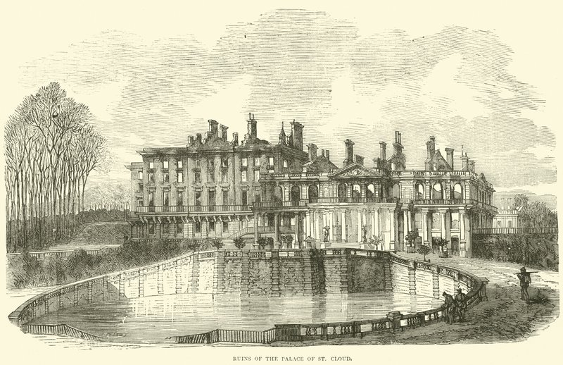 Ruinene av Palace of St Cloud, oktober 1870 av English School