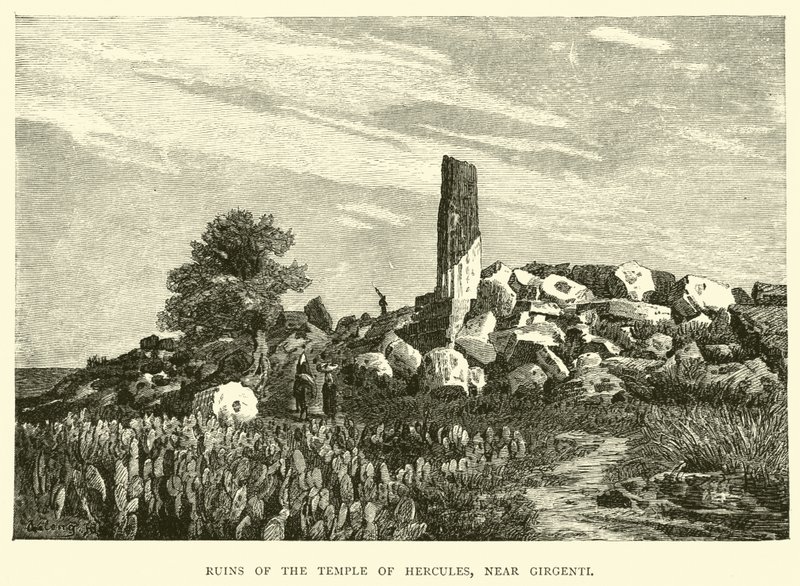 Ruinene av Temple of Hercules, nær Girgenti av English School