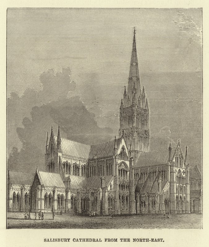 Salisbury Cathedral fra nord-øst av English School