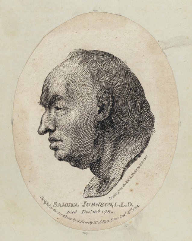 Samuel Johnson , engelsk forfatter og leksikograf (etsing) av English School