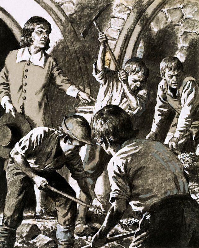 Samuel Pepys registrerte hvordan han prøvde å finne Barksteads skattekammer (gouache på papir) av English School