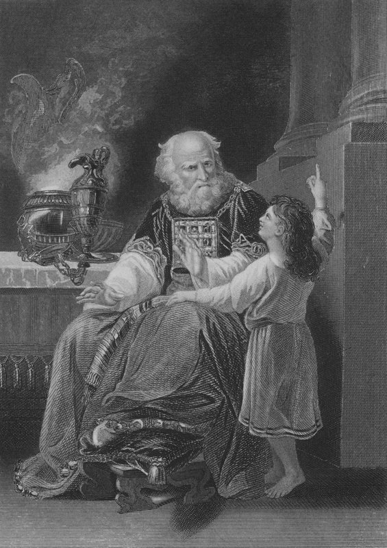 Samuel før Eli (gravering) av English School