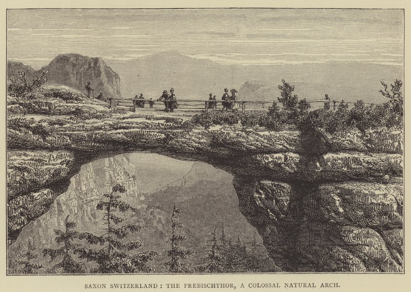 Saksisk Sveits, The Prebischthor, A Colossal Natural Arch (gravering) av English School