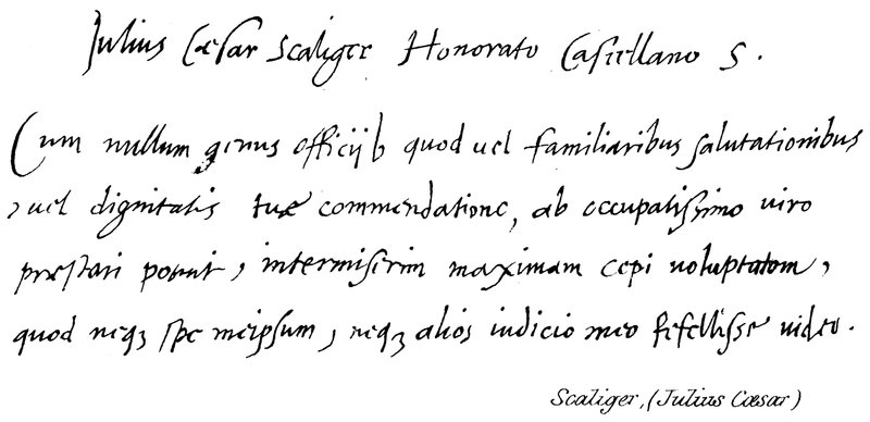 Scaliger, Julius Caesar av English School