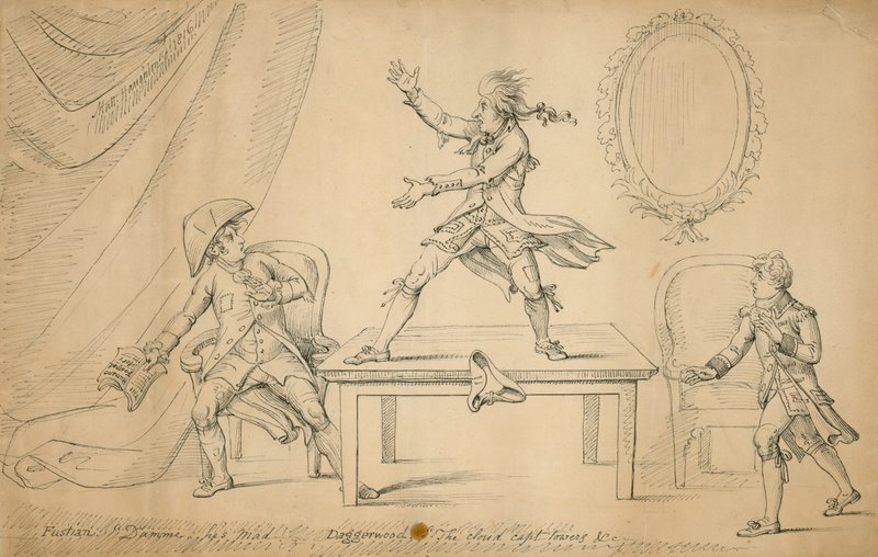 Scene fra Sylvester Daggerwood av George Coleman den yngre av English School