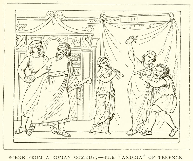 Scene fra en romersk komedie,--Andria av Terence av English School