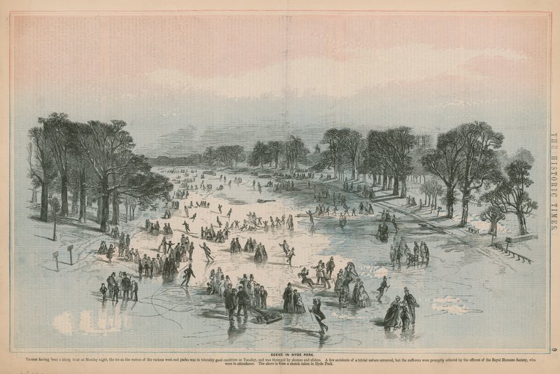 Scene i Hyde Park, London av English School