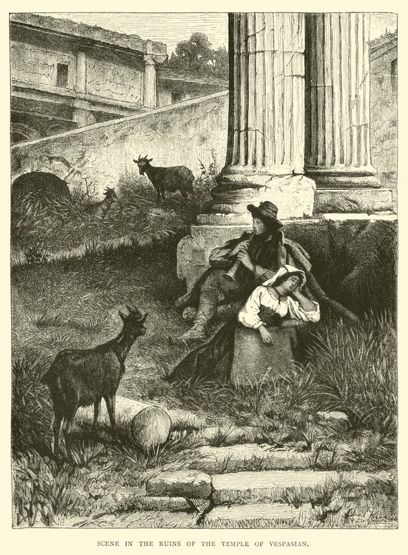 Scene i ruinene av Vespasian-tempelet av English School