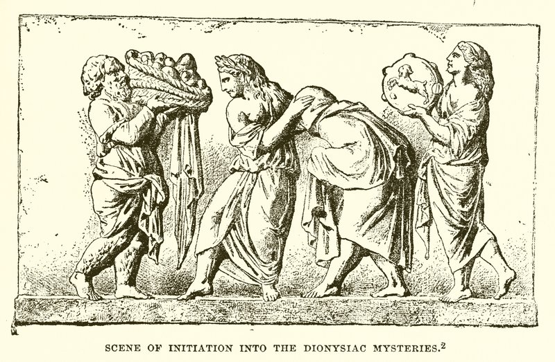 Scene for innvielse i de dionysiske mysteriene av English School