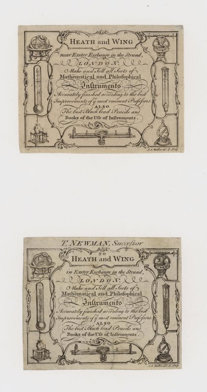 Scientific Instrument Makers, Heath and Wing og dets etterfølger T Newman, byttekort av English School