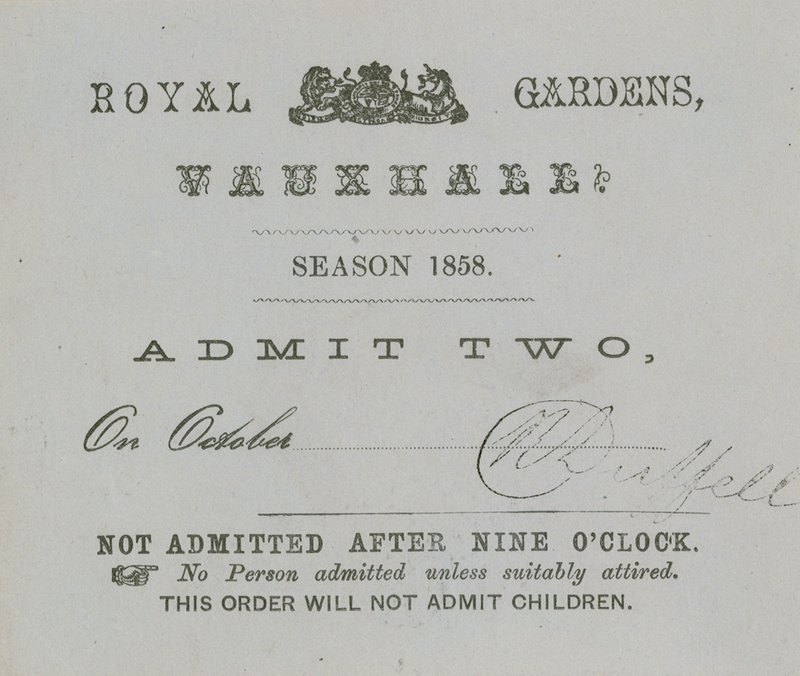 Sesongkort, Vauxhall Gardens, London av English School
