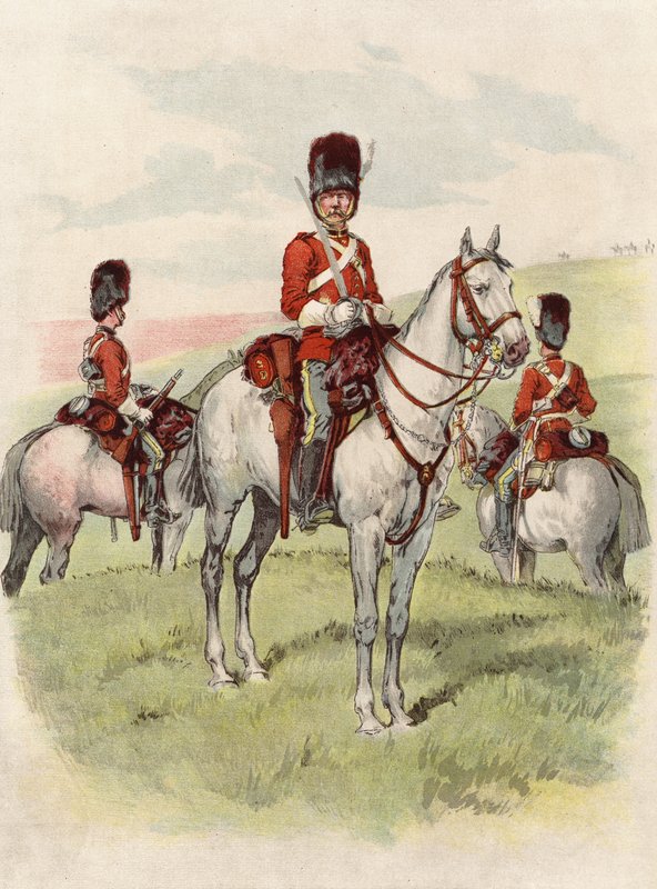 Second Dragoons, Royal Scots Greys (chromolitho) av English School