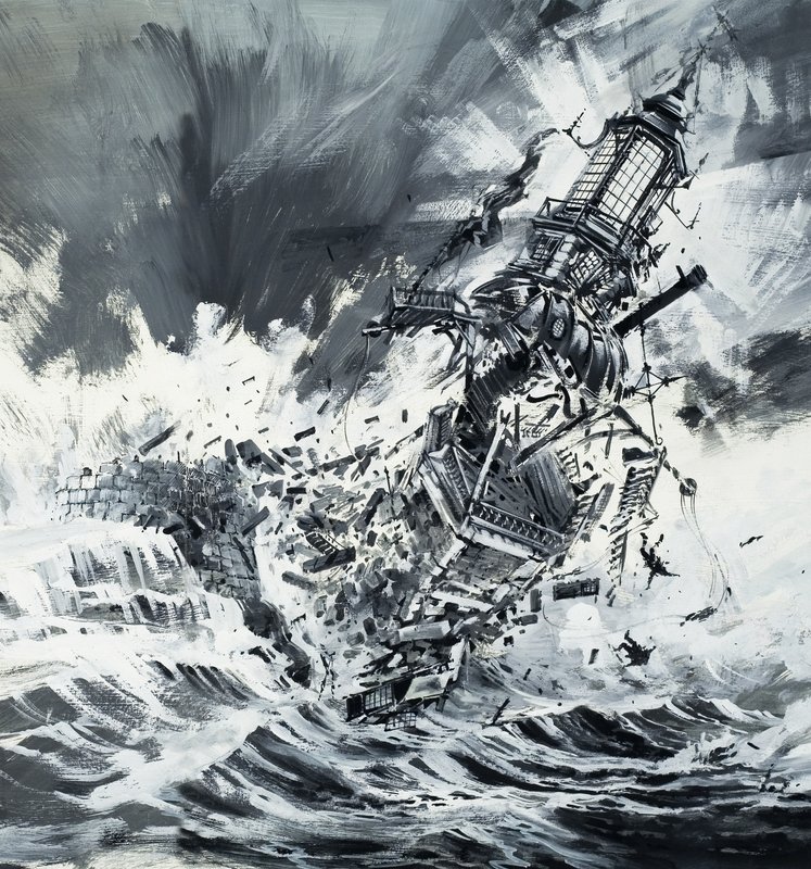 Sentinels of the Ocean (ødeleggelse av Pharos fyrtårn) av English School