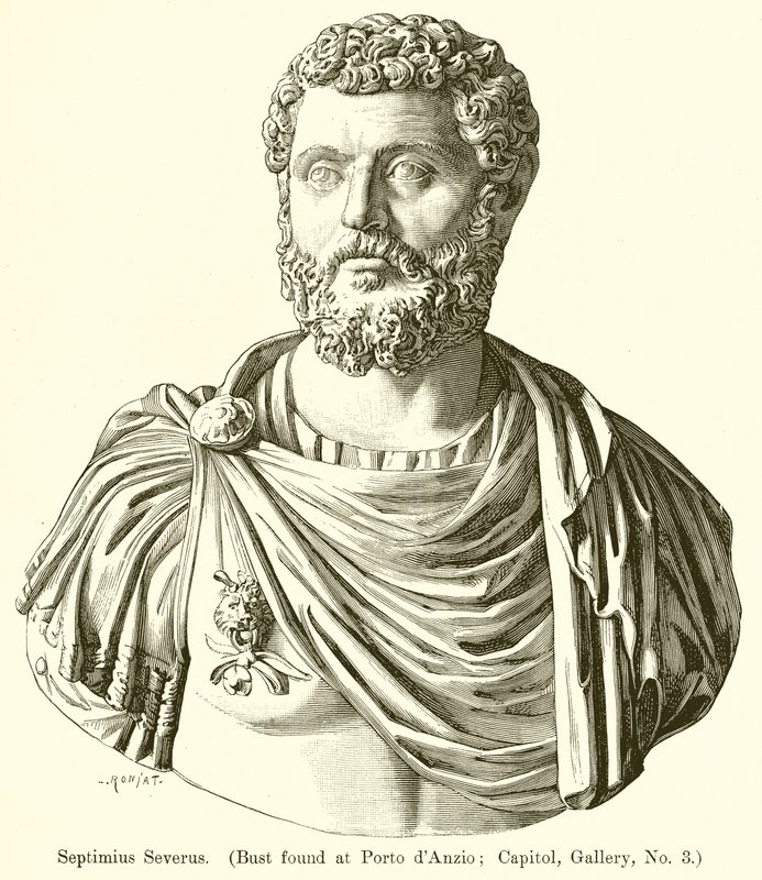 Septimius Severus. (Byste funnet på Porto dAnzio; Capitol, Gallery, nr. 3) av English School