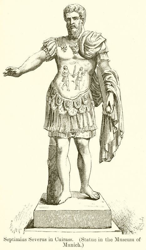Septimius Severus i Cuirass. (Statue i München-museet) av English School