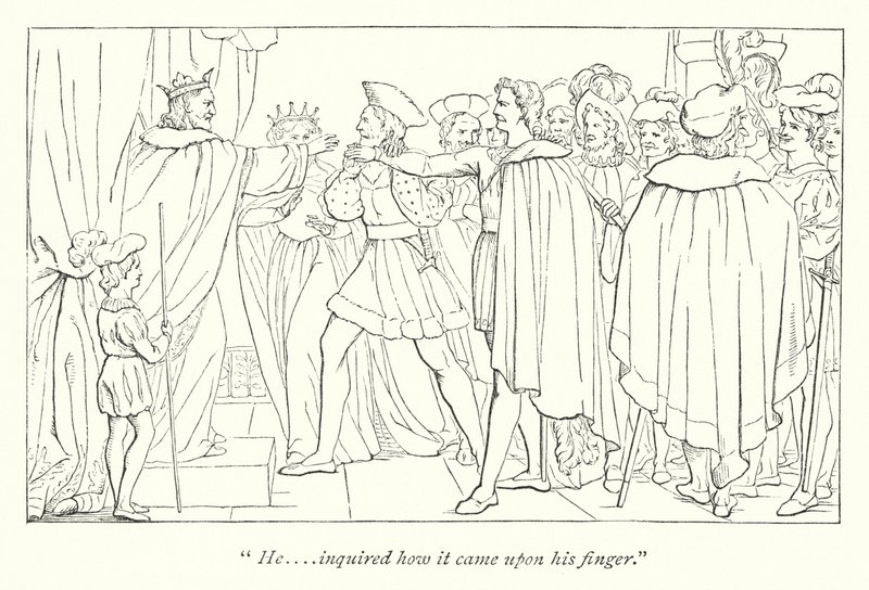 Shakespeares Alt er bra som ender godt; En tåpelig historie (gravering) av English School